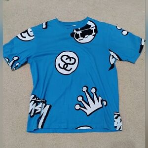 Blue Stussy all over print sample